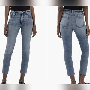 Kut Reese Fab Ab Raw Hem High Waist Ankle Straight Leg Jeans Size 00